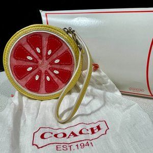 Coach Grapefruit Round Coin Purse/Wristlet